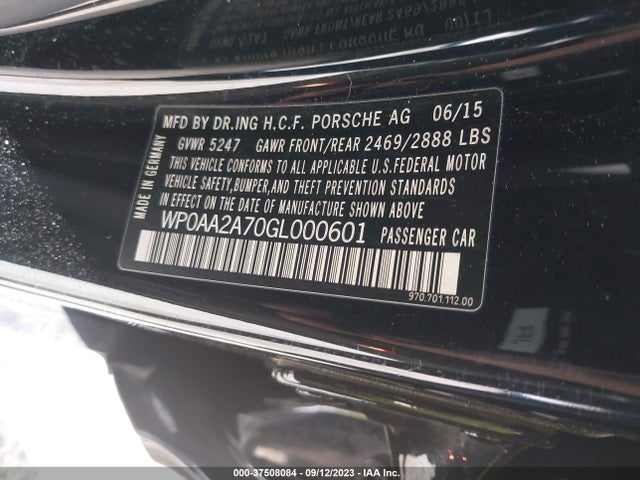 Porsche Panamera 2016 WP0AA2A70GL000601 Image 9