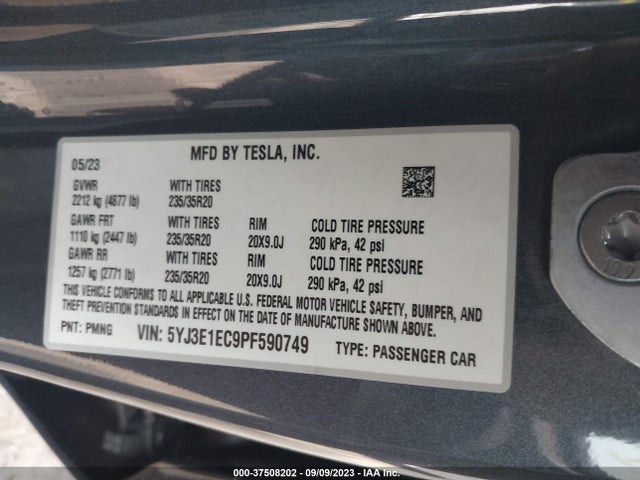 5YJ3E1EC9PF590749 Tesla Model 3 Performance