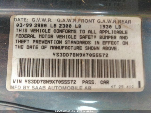 1999 SAAB 9-3 YS3DD78N9X7055572 Photo 8