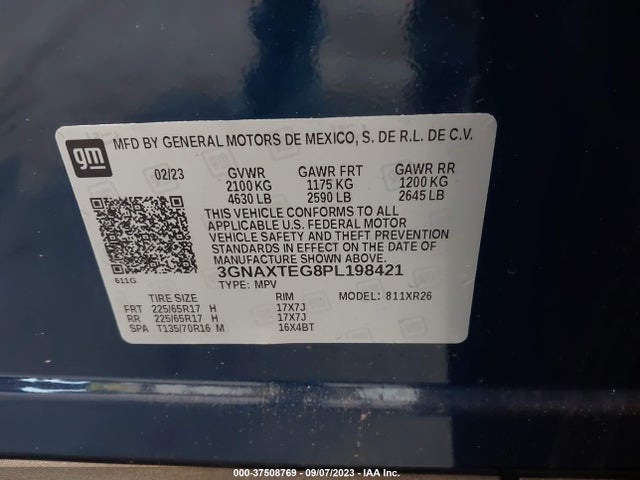 Chevrolet Equinox Awd 2fl 2023 3GNAXTEG8PL198421 Image 9