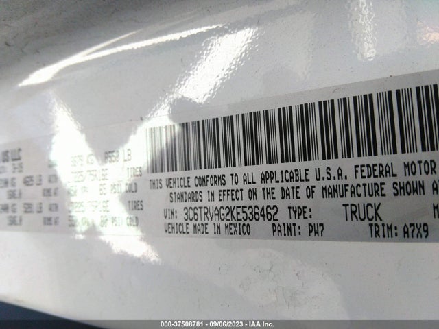 RAM Promaster Cargo Van 2019 3C6TRVAG2KE536462 Image 9