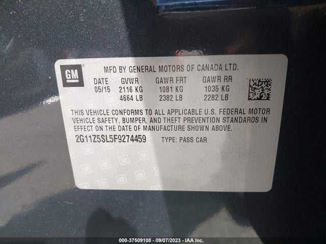 Chevrolet IMPALA LS 2015 2G11Z5SL5F9274459 Image 9