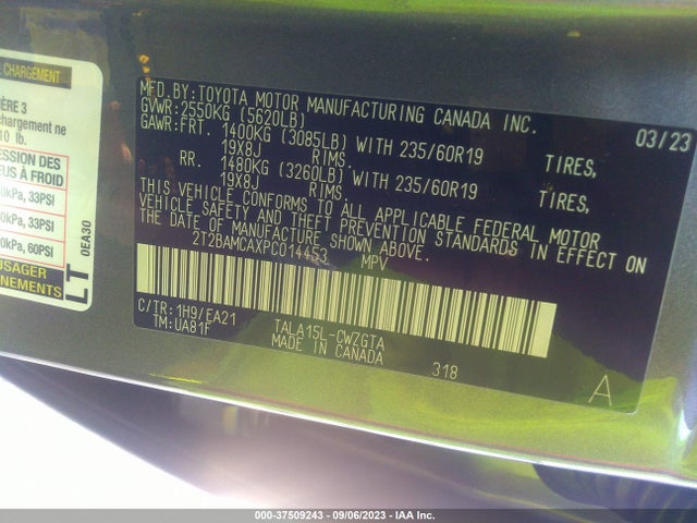 2T2BAMCAXPC014453 Lexus Rx Rx 350