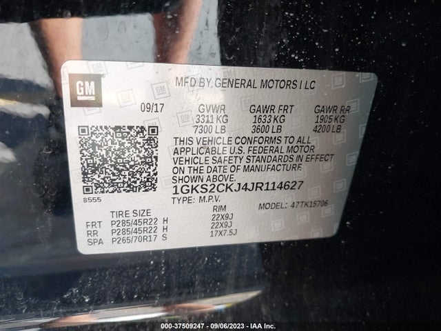 GMC YUKON DENALI 2018 1GKS2CKJ4JR114627 Image 9