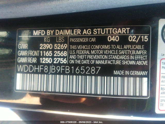 WDDHF8JB9FB165287 Mercedes-Benz E-class E 350