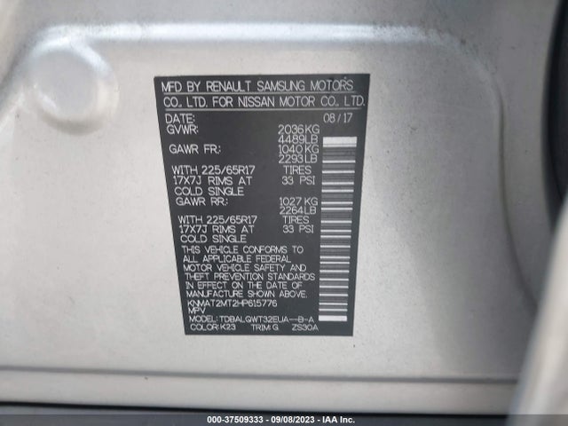Nissan ROGUE SV 2017 KNMAT2MT2HP615776 Image 9