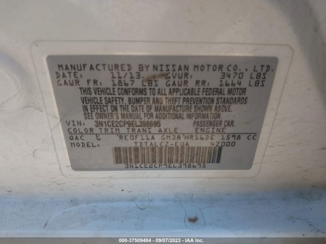 3N1CE2CP9EL398695 Nissan Versa Note S Plus