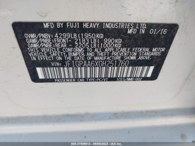 JF1GPAA6XGH251760 Subaru Impreza Wagon 2.0i