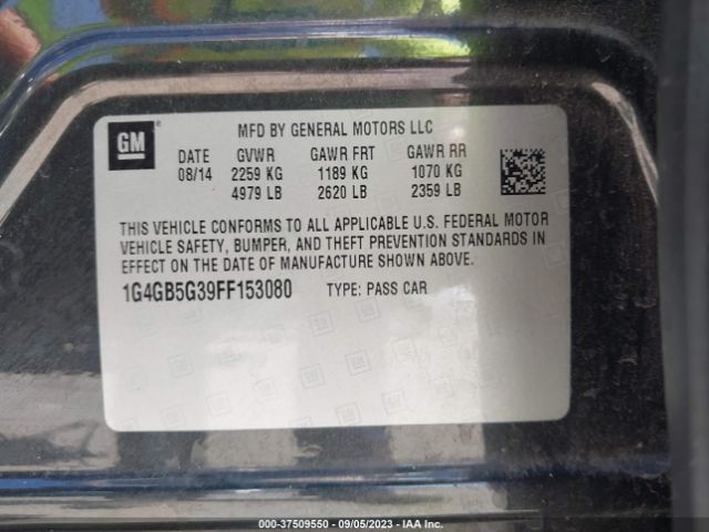 1G4GB5G39FF153080 Buick Lacrosse Leather