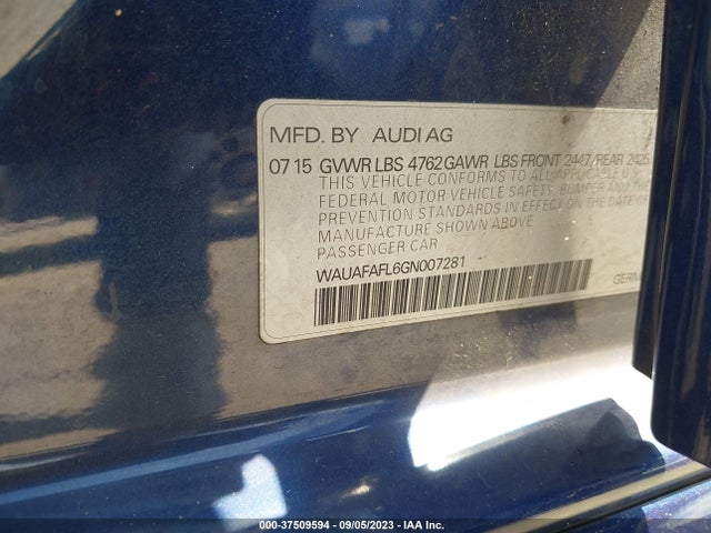 Audi A4 PREMIUM 2016 WAUAFAFL6GN007281 Image 9