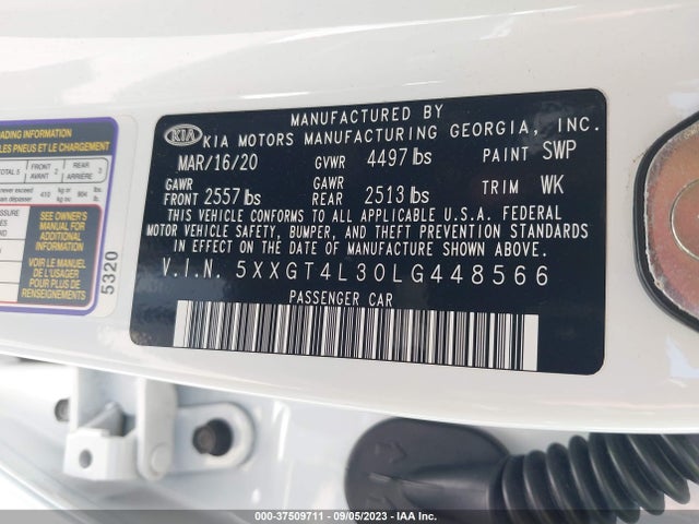 KIA Optima Se 2020 5XXGT4L30LG448566 Image 9