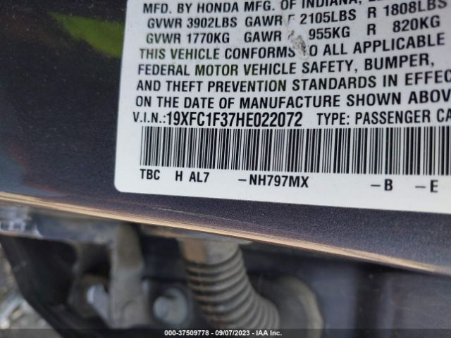 19XFC1F37HE022072 Honda Civic Ex-t