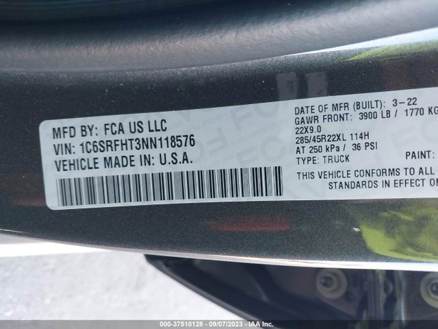 RAM 1500 Limited 2022 1C6SRFHT3NN118576 Image 9