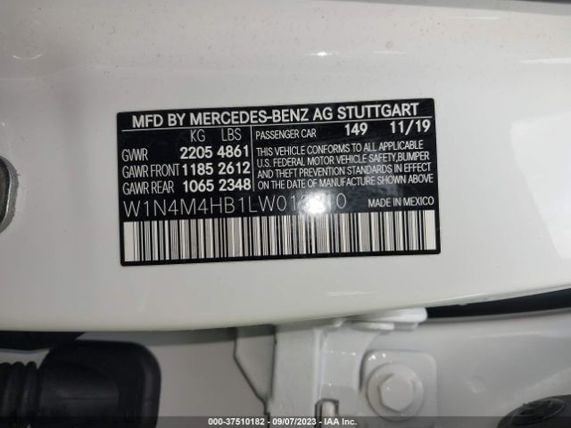 W1N4M4HB1LW013210 Mercedes-Benz Glb Glb 250