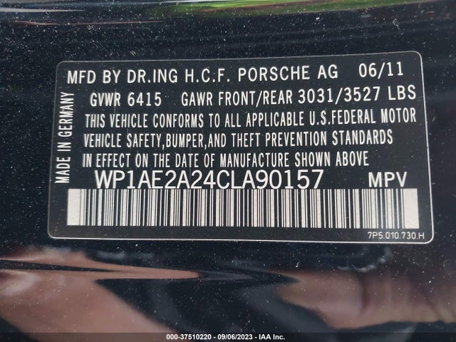 2012 PORSCHE CAYENNE HYBRID WP1AE2A24CLA90157 Photo 8