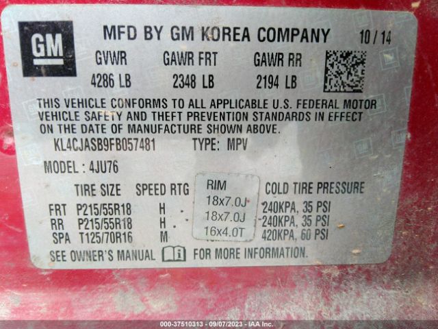 KL4CJASB9FB057481 Buick Encore