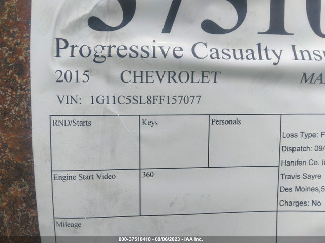 Chevrolet MALIBU LT 2015 1G11C5SL8FF157077 Image 9