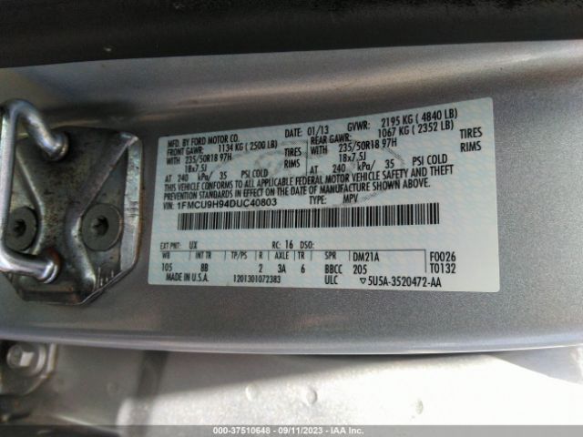 2013 FORD ESCAPE 1FMCU9H94DUC40803 Photo 8