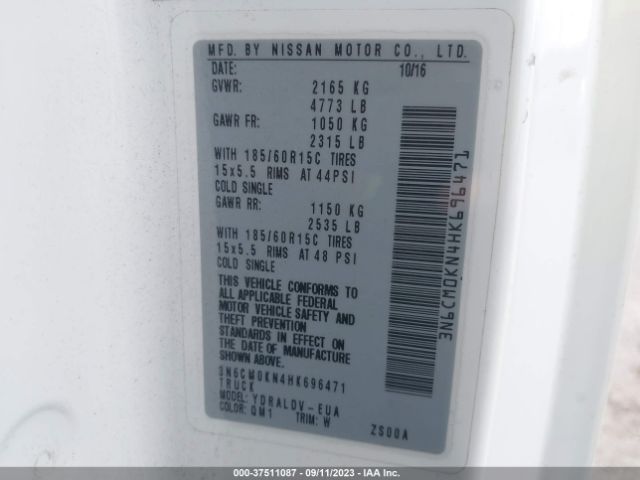 3N6CM0KN4HK696471 Nissan Nv200 Compact Cargo S