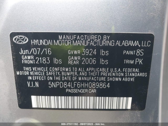 Hyundai ELANTRA SE 2017 5NPD84LF6HH089864 Image 9