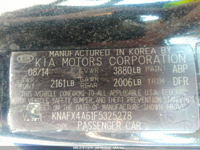 KIA FORTE LX 2015 KNAFX4A61F5325278 Image 9