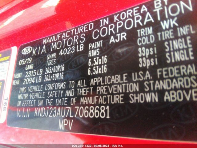 KNDJ23AU7L7068681 KIA SOUL LX