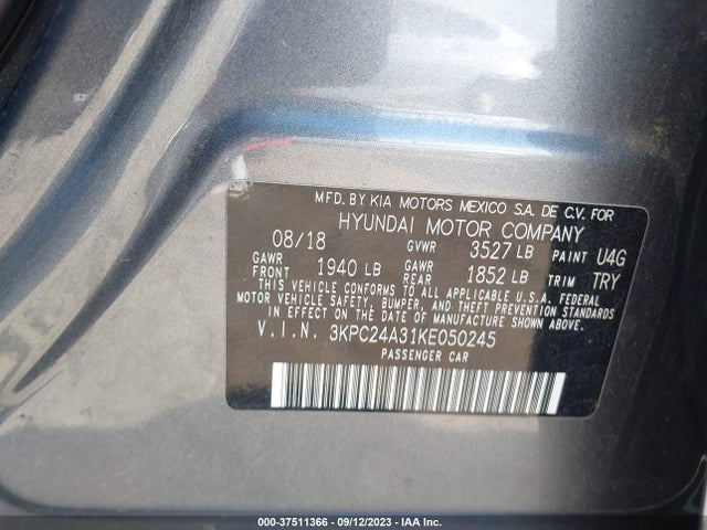Hyundai ACCENT SE 2019 3KPC24A31KE050245 Image 9