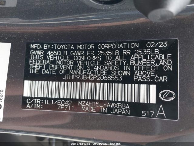 2023 LEXUS UX 250H JTHP9JBH2P2068553 Photo 8