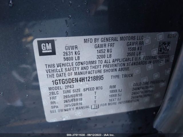 1GTG5DEN4H1218895 GMC Canyon 2wd Slt