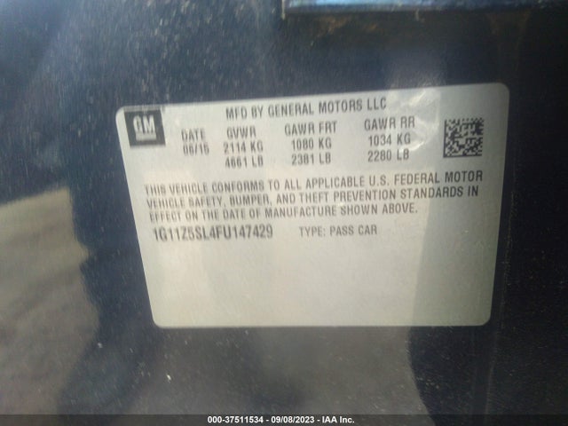 Chevrolet IMPALA LS 2015 1G11Z5SL4FU147429 Image 9
