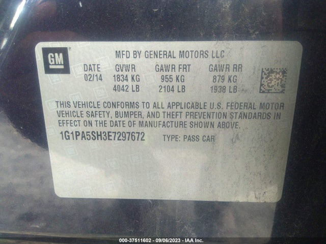 Chevrolet Cruze Ls Auto 2014 1G1PA5SH3E7297672 Image 9