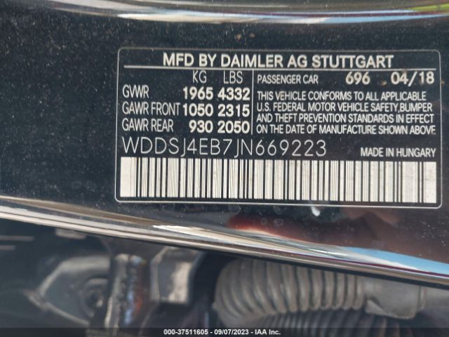WDDSJ4EB7JN669223 Mercedes-Benz Cla Cla 250