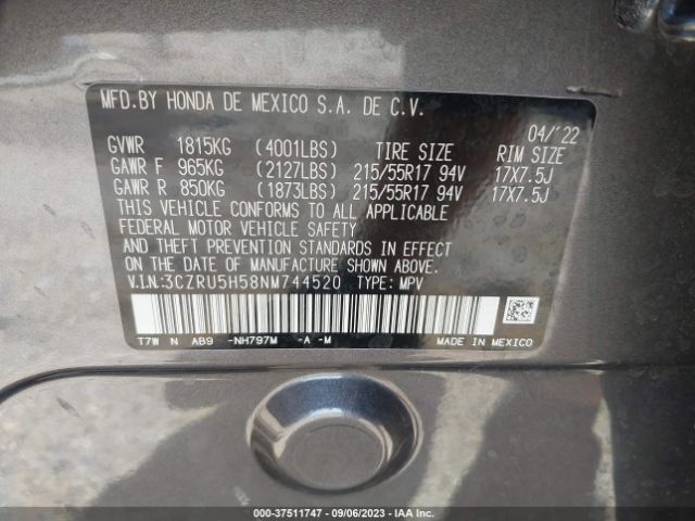 3CZRU5H58NM744520 Honda HR-V EX