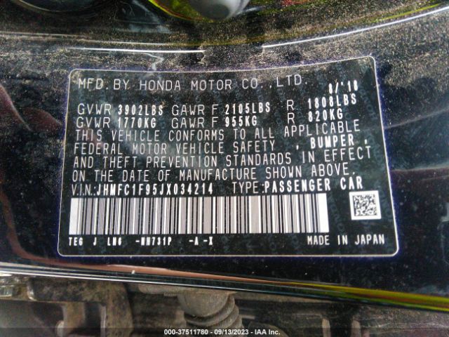 JHMFC1F95JX034214 Honda Civic Sedan Touring