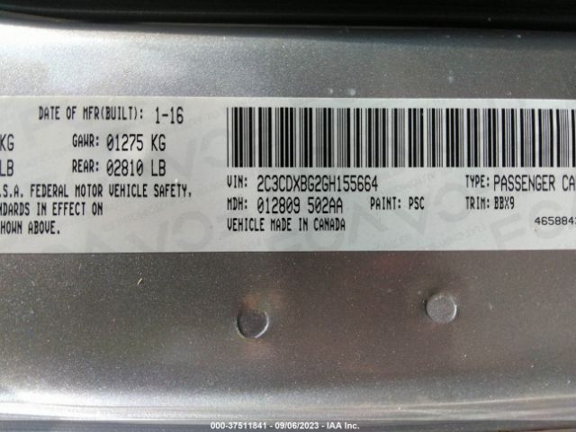 2C3CDXBG2GH155664 Dodge Charger Se