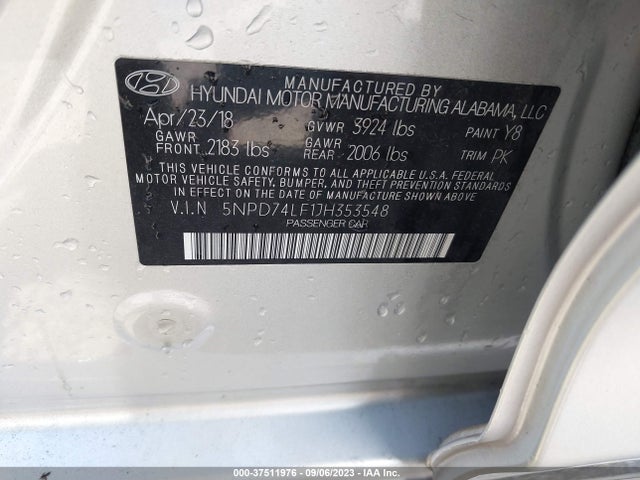 Hyundai ELANTRA SE 2018 5NPD74LF1JH353548 Image 9