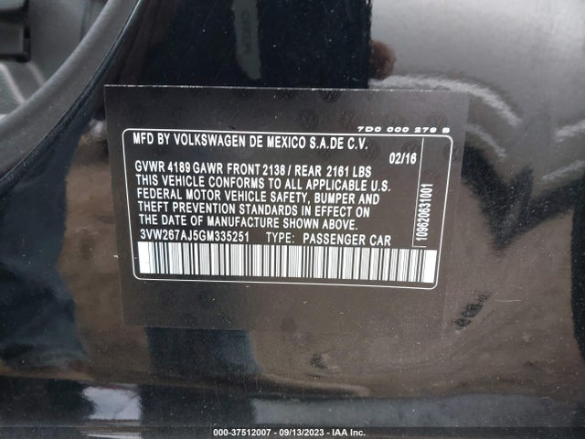 3VW267AJ5GM335251 Volkswagen Jetta Sedan 1.4t S W/technology