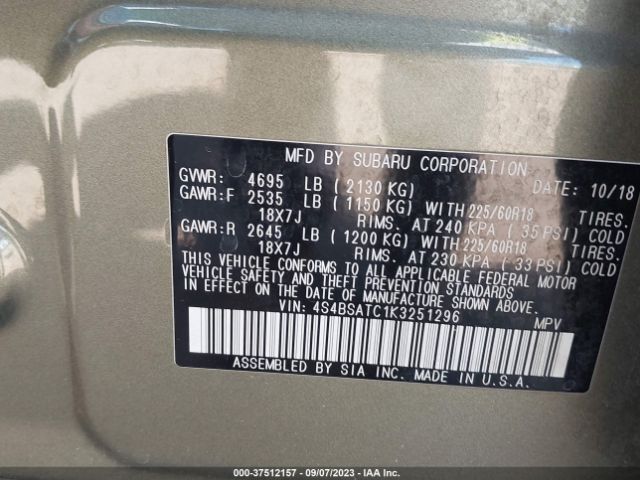 4S4BSATC1K3251296 Subaru Outback Touring