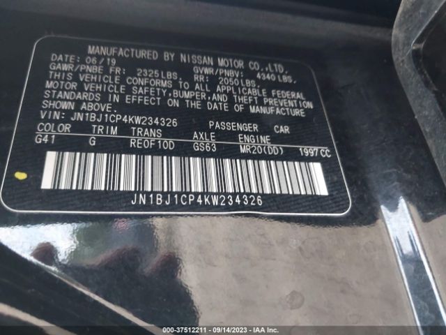 JN1BJ1CP4KW234326 Nissan Rogue Sport Sl