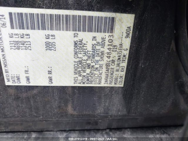 1N4AA5AP8EC484103 Nissan Maxima 3.5 S