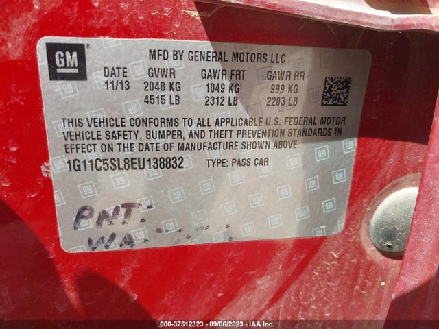 Chevrolet MALIBU LT 2014 1G11C5SL8EU138832 Image 9