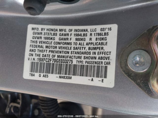 19XFC2F70GE033275 Honda Civic Sedan Ex