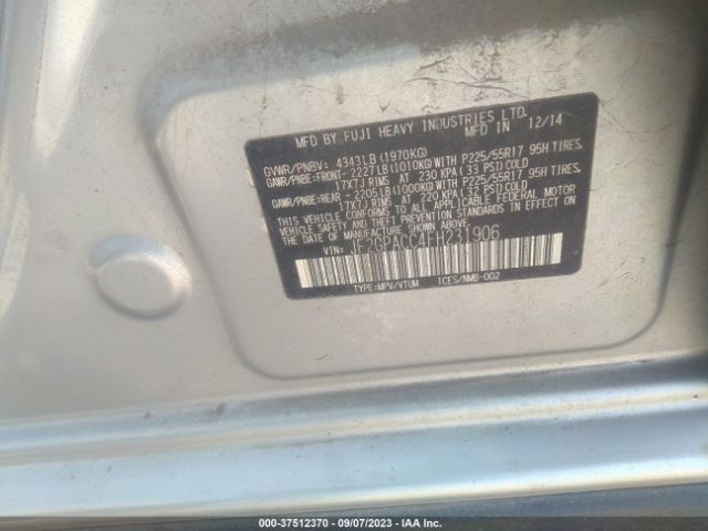 JF2GPACC4FH231906 Subaru Xv Crosstrek Premium