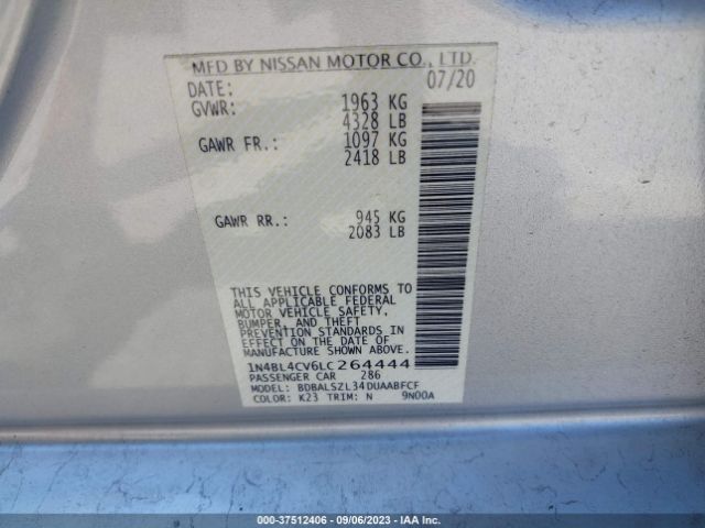1N4BL4CV6LC264444 Nissan Altima 2.5 Sr