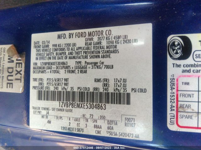 1ZVBP8EMXE5304863 Ford Mustang V6