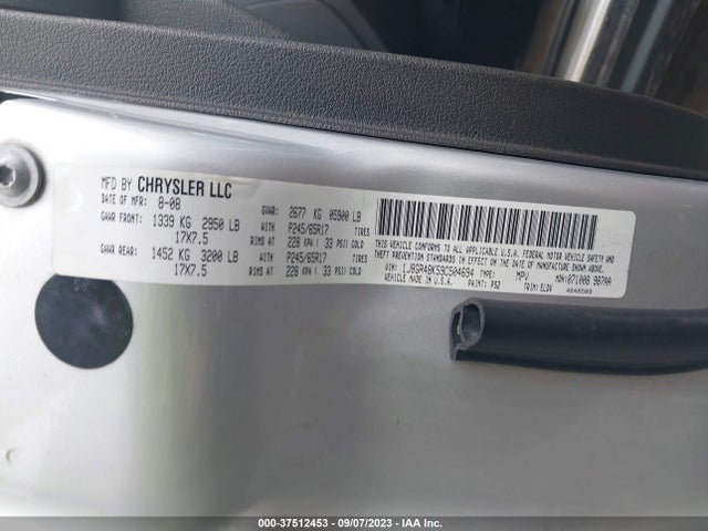2009 JEEP GRAND CHEROKEE LAREDO VIN: 1J8GR48K59C504694