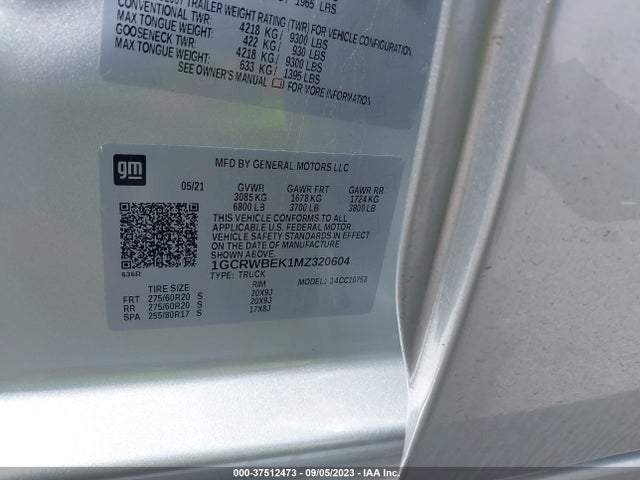 Chevrolet Silverado 1500 Custom 2021 1GCRWBEK1MZ320604 Image 9