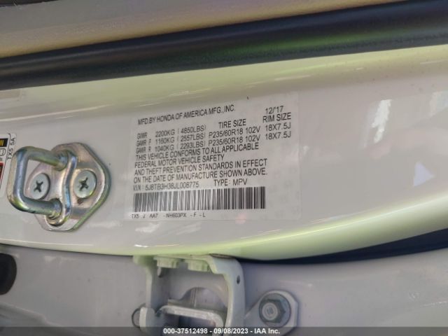 5J8TB3H38JL008775 Acura Rdx Acurawatch Plus Package