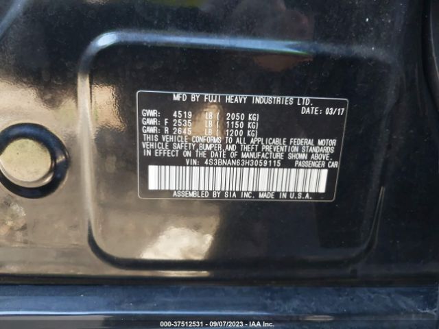 4S3BNAN63H3059115 Subaru Legacy Limited
