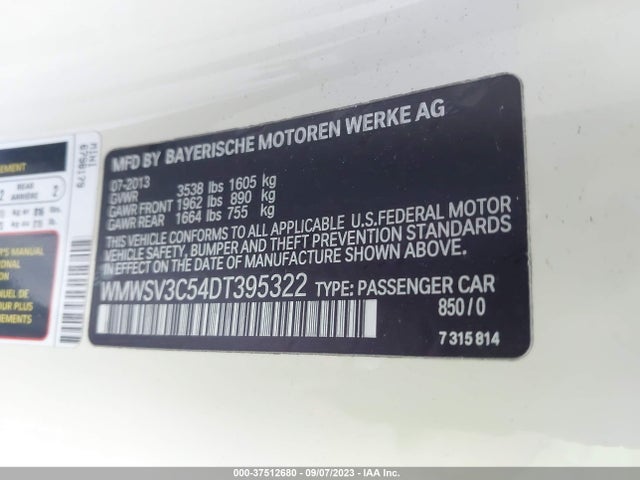 2013 MINI COOPER HARDTOP WMWSV3C54DT395322 Photo 8